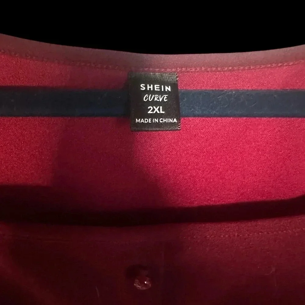 Shein Burgundy cropped blouse (F17) - Picture 6 of 7